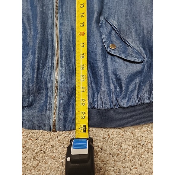 Johnny Was Western Bomber Jacket Denim Embroidered Full Zip Medium Rare - Picture 12 of 16